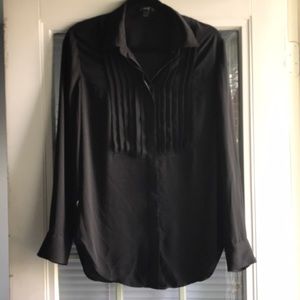 Black drapey tuxedo top